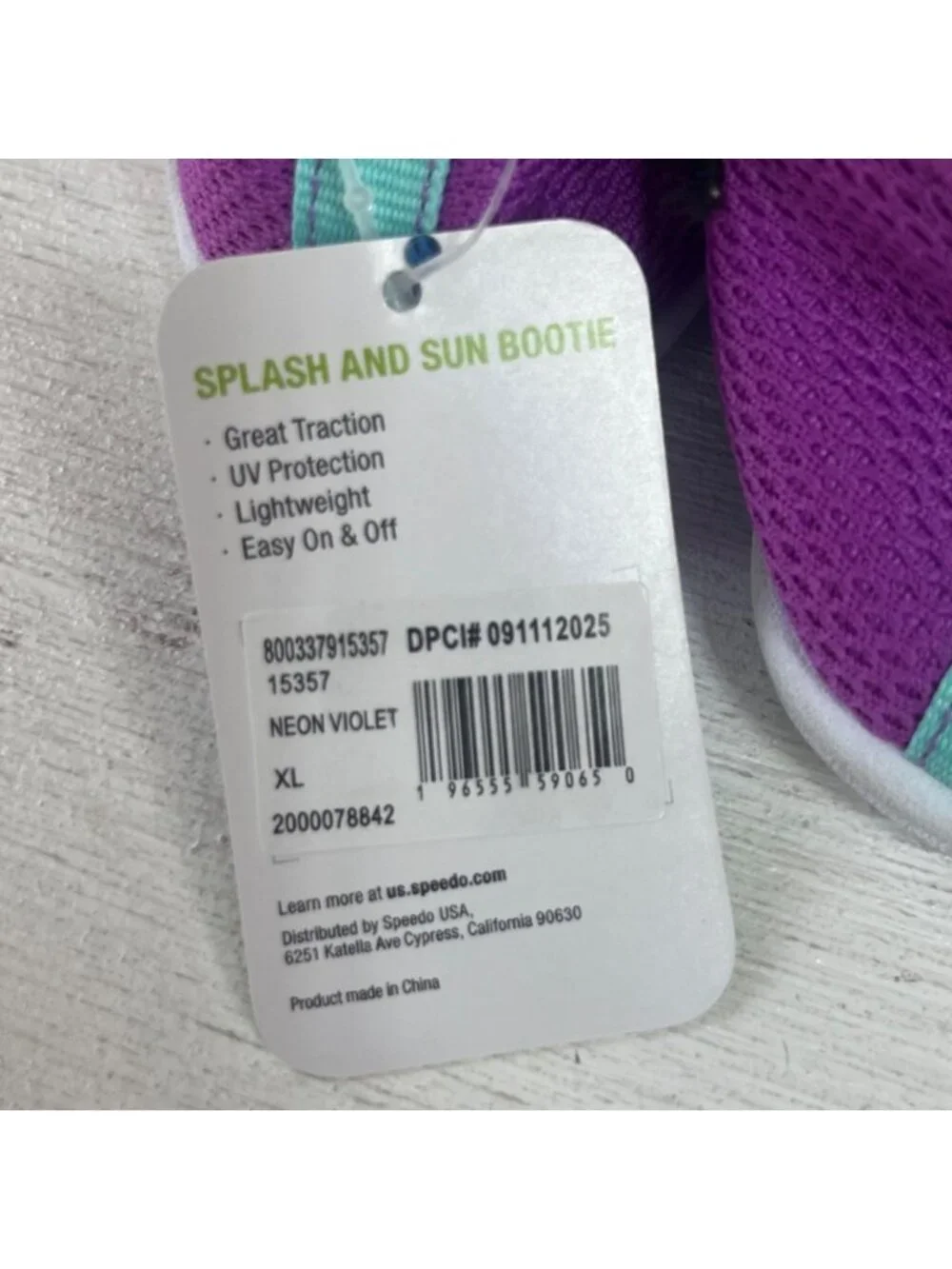 Speedo Kids Splash & Sun Bootie Water Shoes XL 11-12 Neon Violet New UV Protecti
